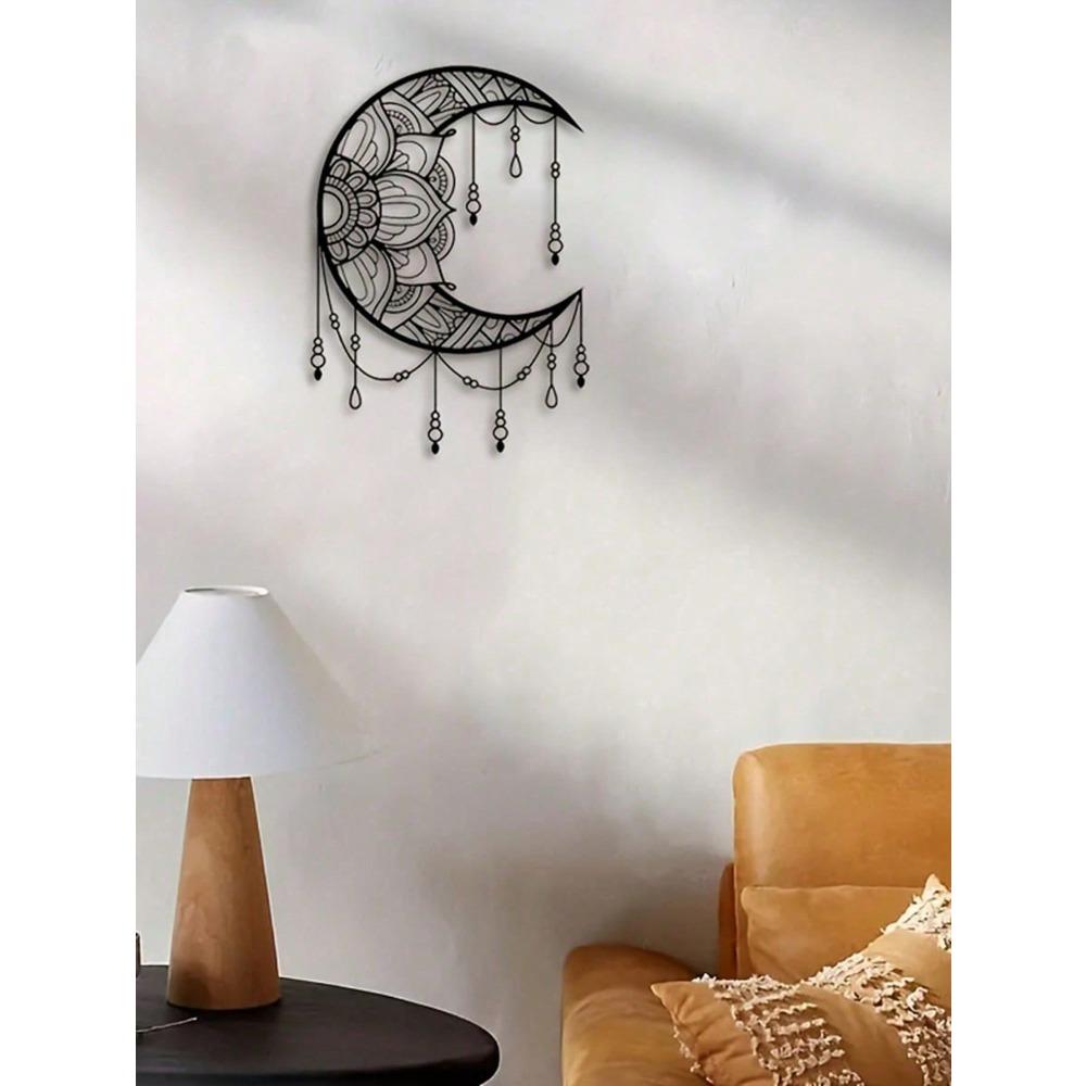 Metal Mandala Moon Wall Art Boho Home Decor Sculpture Gift Wedding