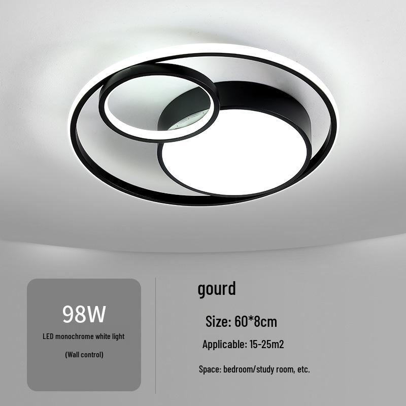 Nordic Modern LED Ceiling Light - Minimalist Black & White Design for Bedroom, Study, or Romantic Settings