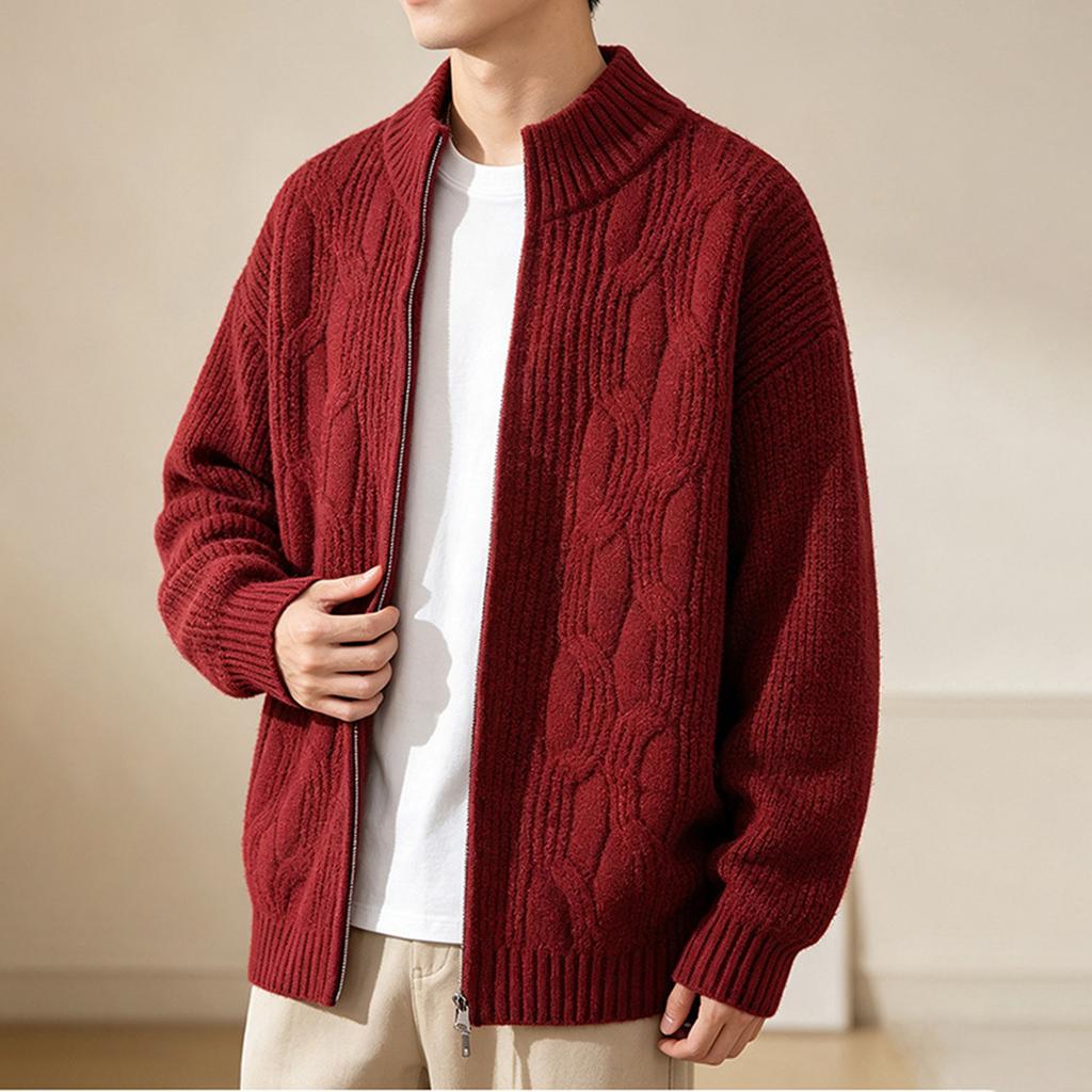 Men's Color Loose Fit Casual Blended Knit Top for Everyday Wear and Lounging