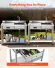 Stainless Steel Utility Sink, Free Standing Single Bowl Commercial Kitchen Sink with Drawer, Faucet and Hot & Cold Water Pipe, Utility Basin for