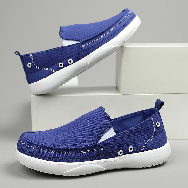 Autumn Men Canvas Casual Shoes 2025 New Breathable Soft Leisure Men Loafer Sneakers Comfort Low-top Non-slip Sneakers Footwear