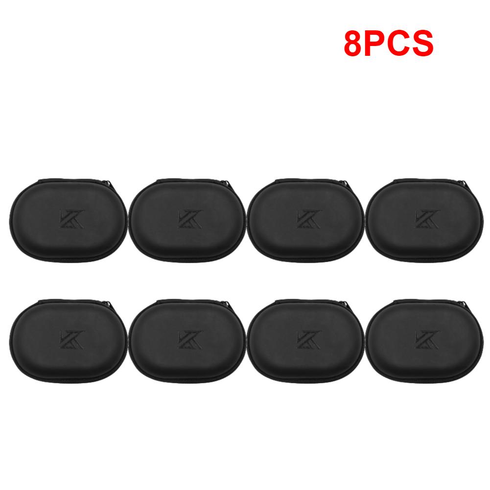 Universal Earphones Case Oval Storage Bag Headphones PU Storage Box Black Portable Hold Storage Box For KZ BA10 AS10 ES4