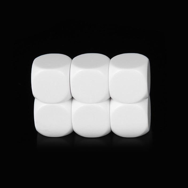 10Pcs/pack Dices Set Acrylic White Dices Teaching Props Game Accessories Mathematical Tools Round Corner Dices Set