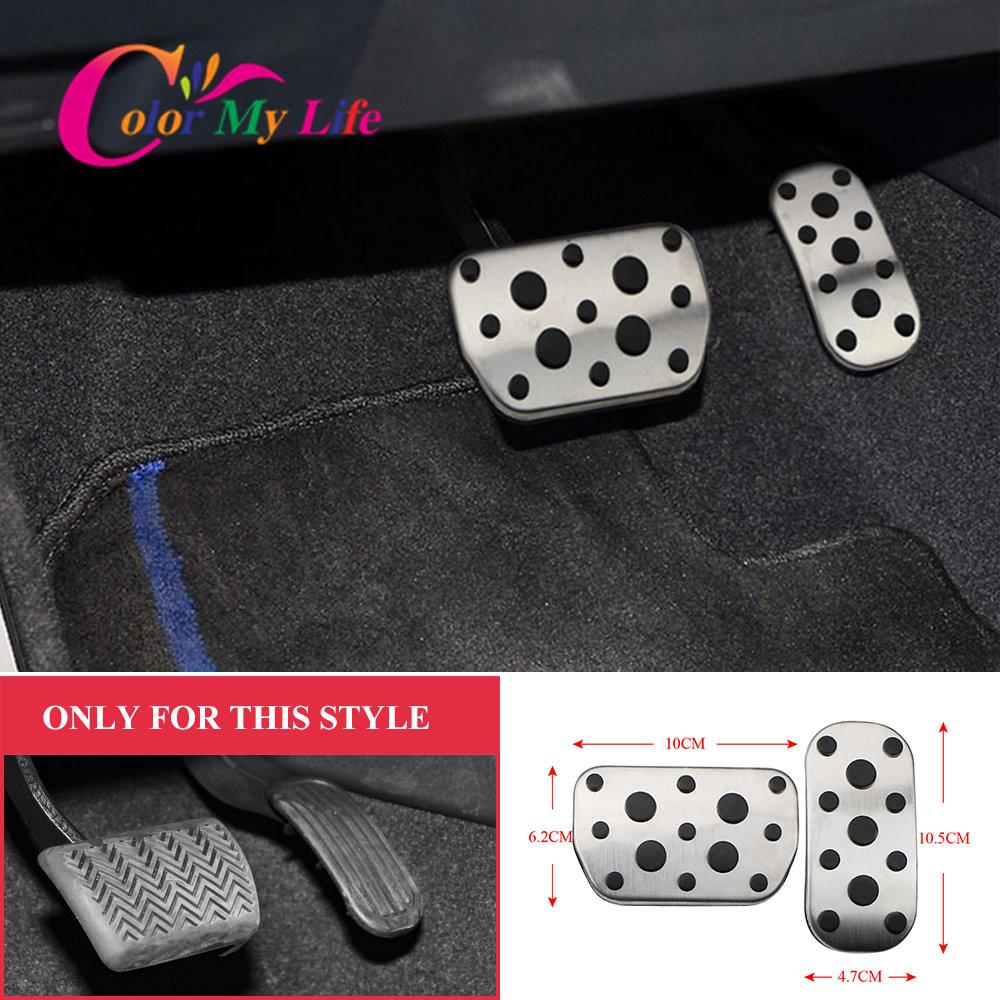 Color My Life Stainless Steel Car Pedal Protection Cover for Toyota Hilux Revo 2015 -  AT Gas Brake Dead Pedals