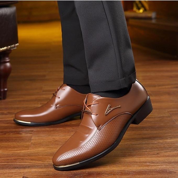 Men's Spring Leather Business Low-Top Casual Shoes Single Large Size Comfortable Formal Shoes