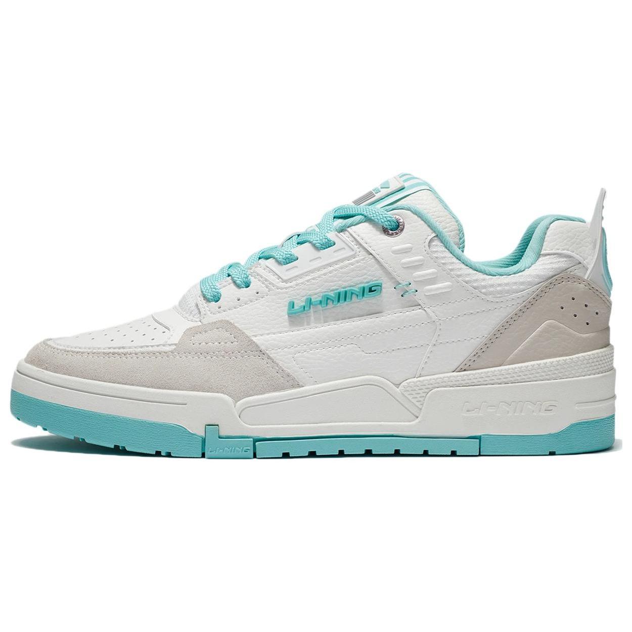 

New LiNing Qi Tian Slip Resistant, Abrasion Resistant, Lightweight Low Top Skateboard Shoes Men s White Green AGCS079-4 42