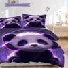 Panda Pattern Bedding Quilt Set Quilt Cover Pillowcase Home Decoration Birthday Gift (1 * duvet cover + 2 * pillowcase, without core)