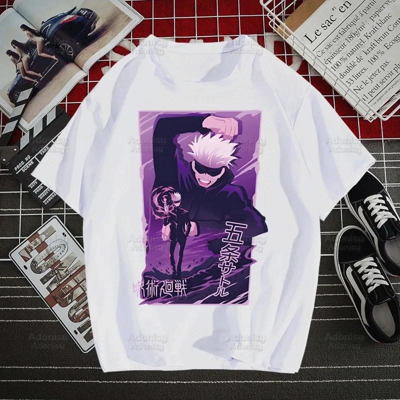 Gojo Satoru Jujutsu Kaisen Otaku Harajuku Man T Shirts Tees Shirt Tops Design Short-Sleeved Aesthetic Anime T Shirt