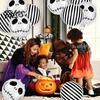 Spooky Theme Party Supplies 12PCS Halloween Skull Balloon Set, Aluminum Foil Balloons, Black And White Table Decoration Striped Realistic Print