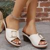 Large size sandals women's summer high heels sandals metal word belt large size sandals