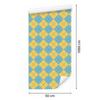 Yellow, blue, turquoise and gold checkered wallpaper 50x1000