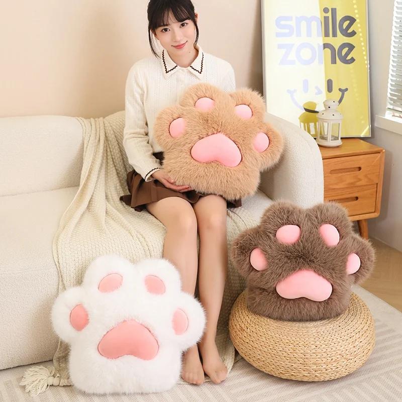 Peluche a forma di zampa di orso con gatto dei cartoni animati, carino, morbido e peloso, cuscino per letto, decorazione per la casa, ottimo regalo di compleanno.