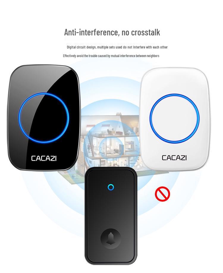 Waterproof Self-Powered Wireless Doorbell with Three Outputs and Elderly Call Button