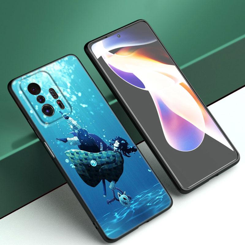 Anime Demon Slayer Phone Case For Xiaomi Mi A2 8 9 SE Note 10 10T 11 12 Lite 9T 11T 12S 12T Pro A3 6X 12X Soft TPU Black Cover