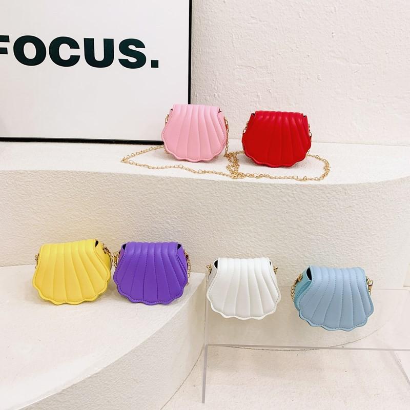 Exquisite Shell Cute Mini Childrens Shoulder Bag With Chain Casual Style