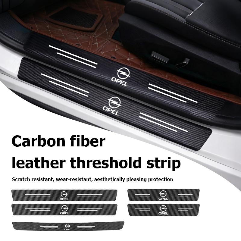 4pcs Car Door Sill Protector Carbon Fiber Threshold Stickers For Opel Astra G H J K F Corsa D Zafira B Insignia Mokka Regal