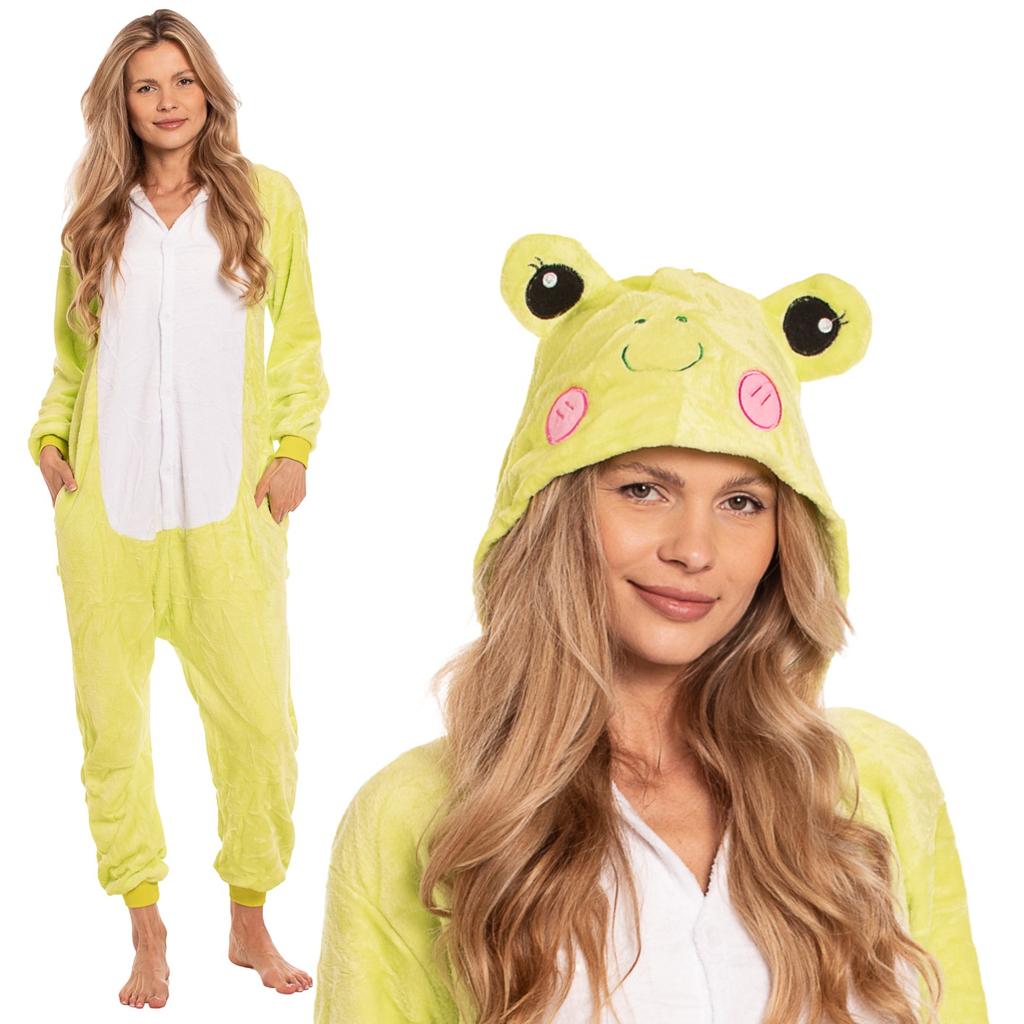 Piżama damska kombinezon kigurumi onesie kostium żaba zielona 145-155 cm s