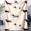 Popular Cute Dachshund Pattern Lightweight Throw Blanket Soft Cozy Small Cover Blanket For Sofa Bed Dorm AllSeason Home Decor