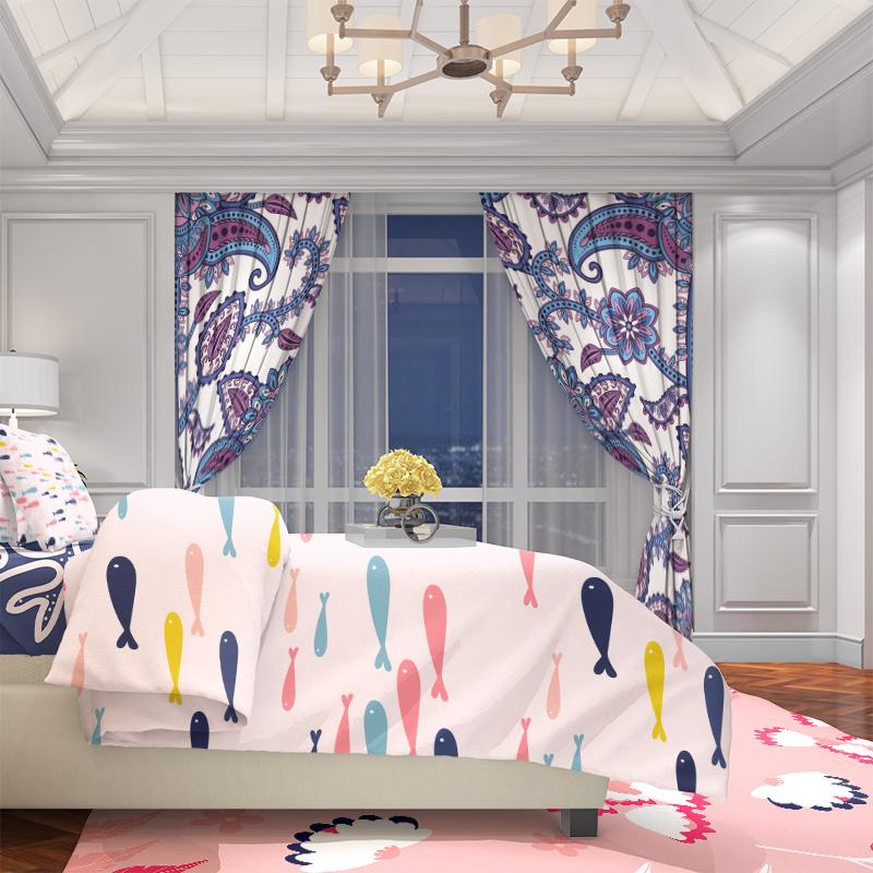 2PCS- Mandala - Printed curtain - Polyester material - suitable for bedrooms, living rooms, study rooms, private Spaces