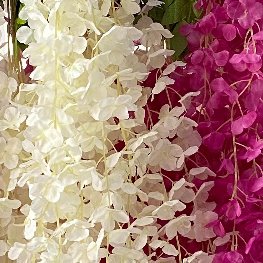 Simulated 6-Leaf Wisteria Flower Fake Flower Violet Ceiling Flower Wisteria Wedding Flower Decorative Vine Decorative Flower Vine