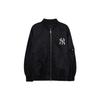 MLB New York Yankees Letter Embroidery Zipper Long Sleeve Jacket Unisex Jackets Black 3AJPB0331-50BKS