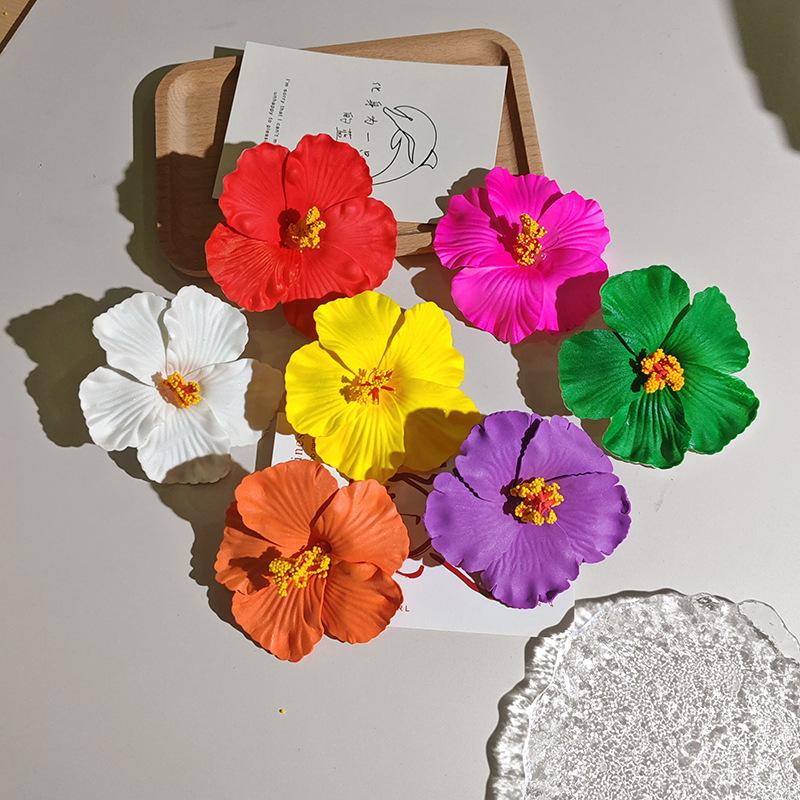 8pcs Hawaiian Flower Hair Clips Artificial Flower Clips Plumeria Hibiscus Flower Hair Clips Beach Party Summer Hair Accessories