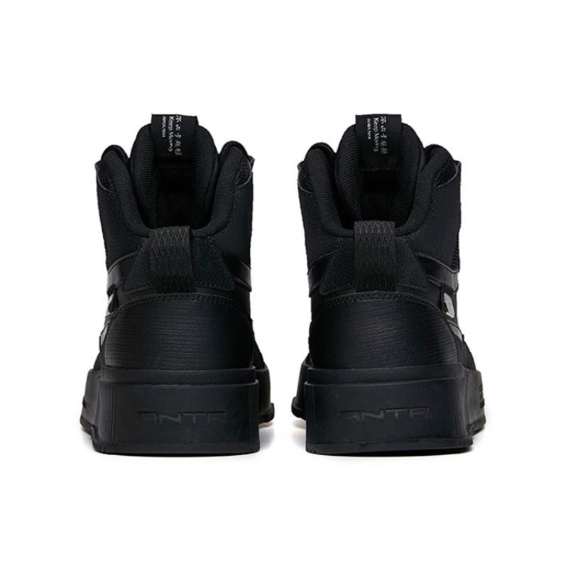 Anta Life Collection Mid-Top Skateboard Shoes Men's Black Sneakers