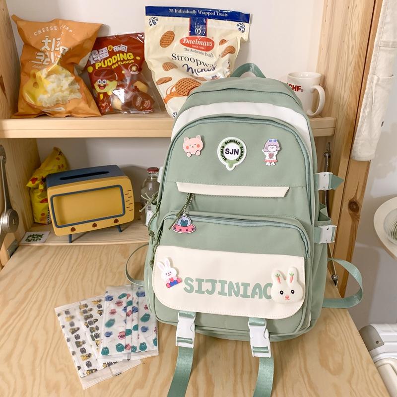 Schoolbag new third to sixth grade Korean version ins campus student contrasting color backpack small fresh large capacity travel backpack