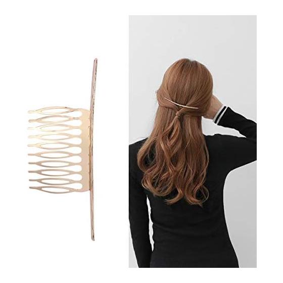 FRCOLOR Crescent Hair Comb - Gold Moon Hair Accessory for Women, Bridal, Wedding, Graduation, Party