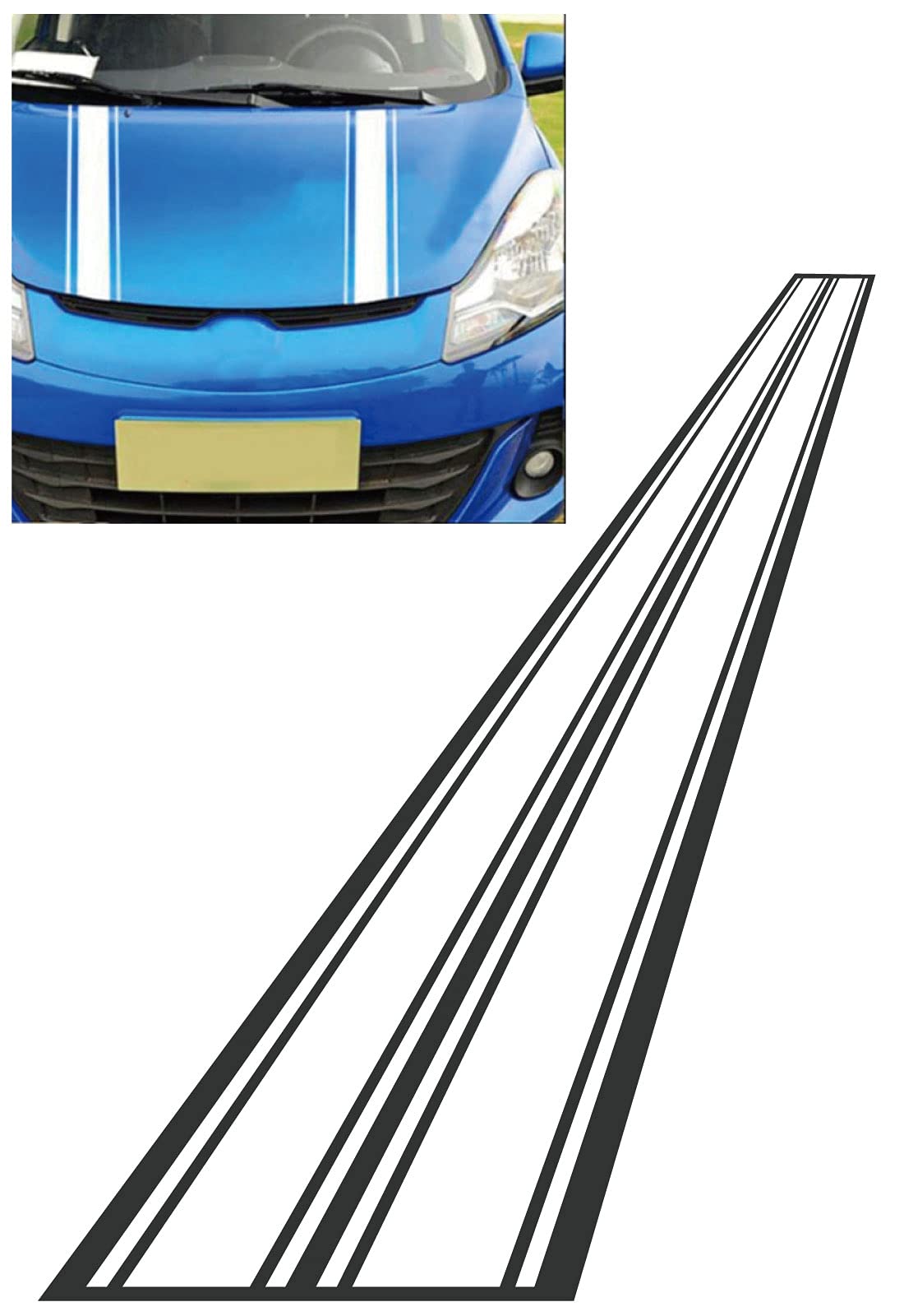 

morytrade Hood Sticker Stripe Body Seal Car Auto Racing 8x180cm (White) белый