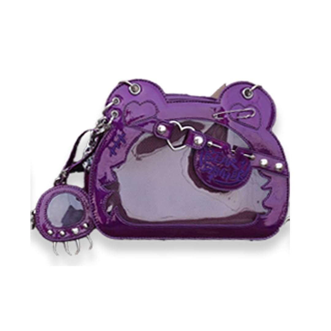 

Morning Glory Landmine Bear Ita Bag with Badge Case/Purple, Otaku Goods, g.trigger Ita Bag, Clear Bag [Parallel Import]