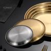 Stainless Steel Dinner Plates Round Salad Serving Plate Easy To Clean Pizza Fruit Bowl for Home Kitchen Outdoor Camping BBQ