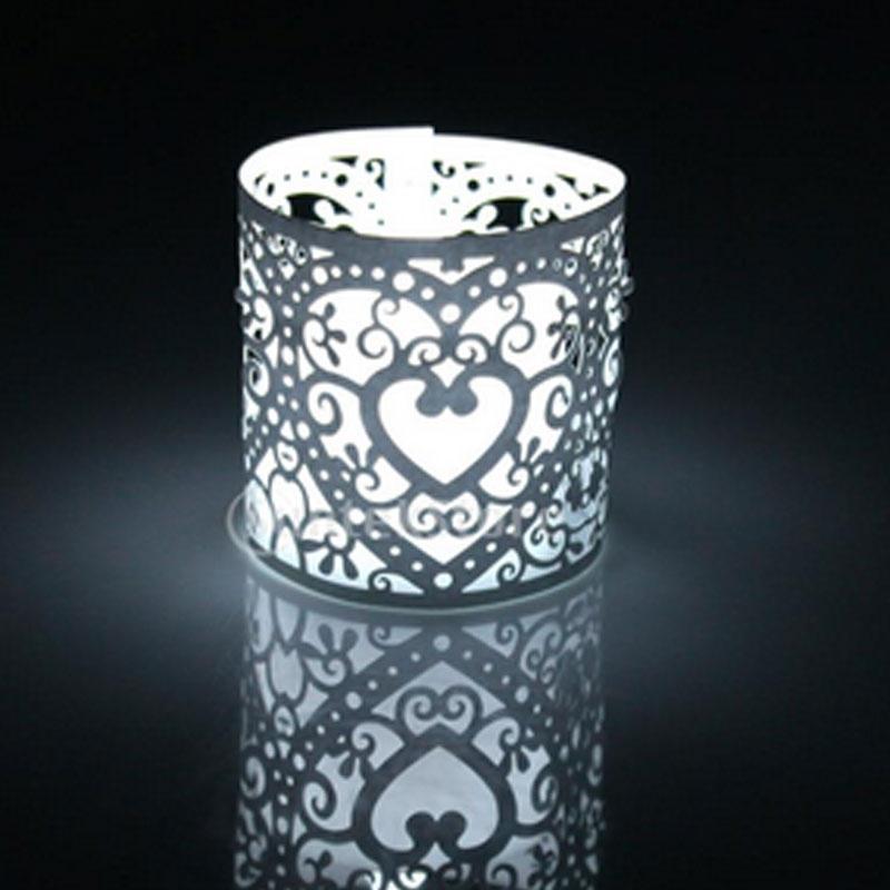 6pcs Laser Cut LED Tea Light Votive Candle Holders Wedding Xmas Party Decoration