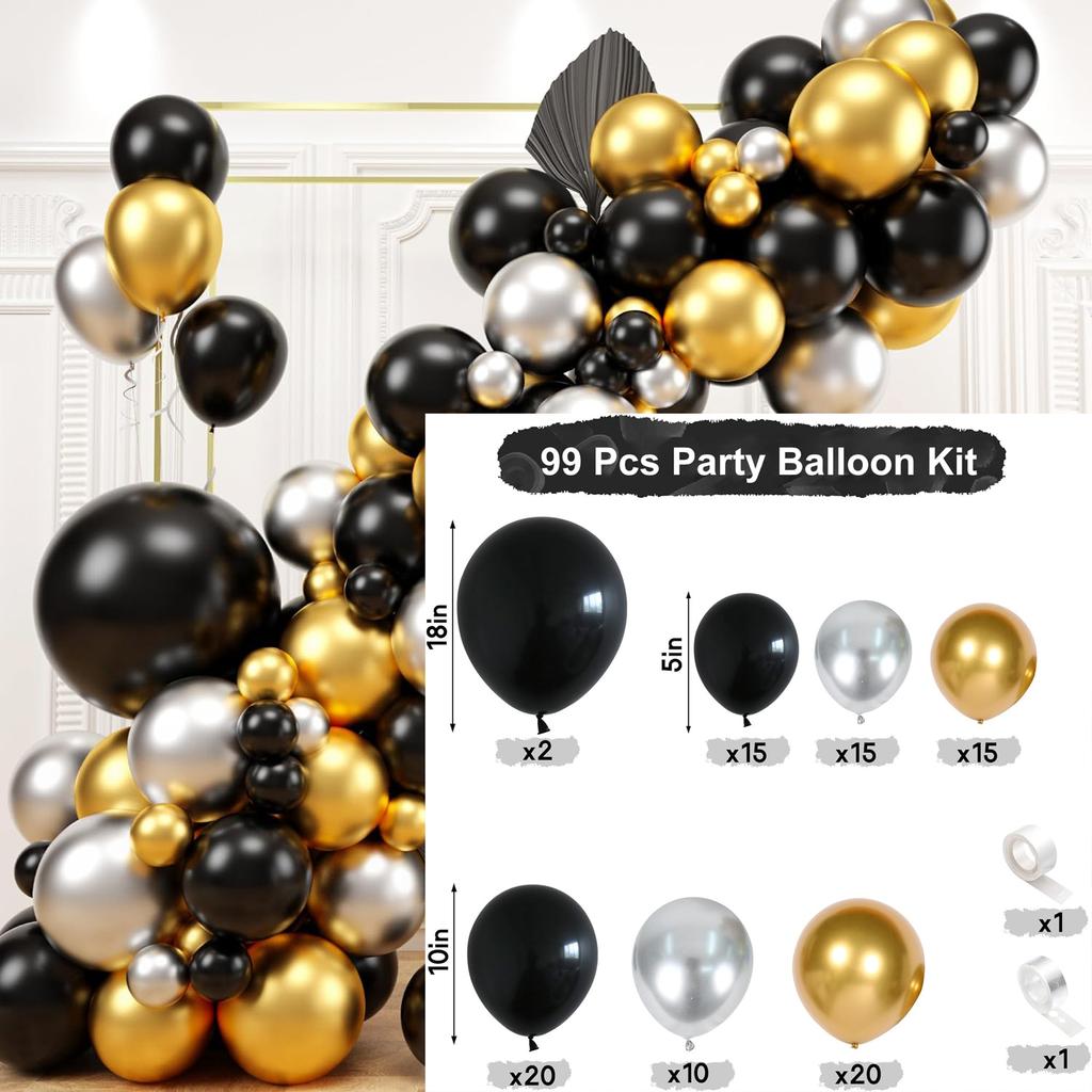 107Pcs multi-color latex balloon set suitable for birthday parties, weddings, Valentine's Day party decoration