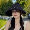 Pearl Empty Top Hat Tied Ponytail Windproof Hat Versatile Cycling Hat  Summer
