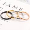2MM Stapelbare Schlichte Bandringe Verdrehtes Design Titanstahlringe Modische Dünne Ringe Midi Ring