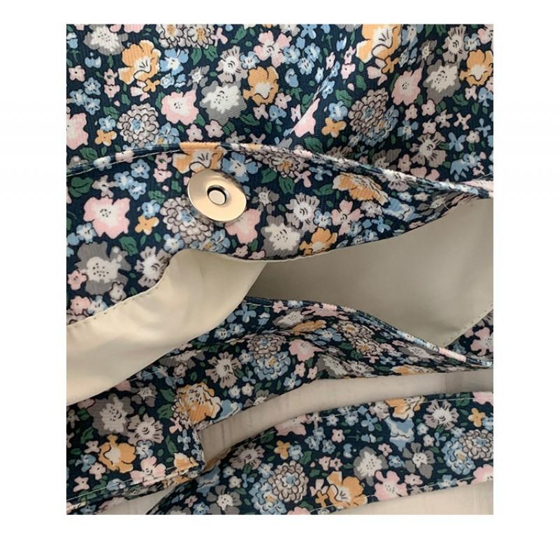 New Style Retro Floral Canvas Bag Zhang Ruonan Same Small Flower Cloth Single Shoulder Cross-slung Tote Women's