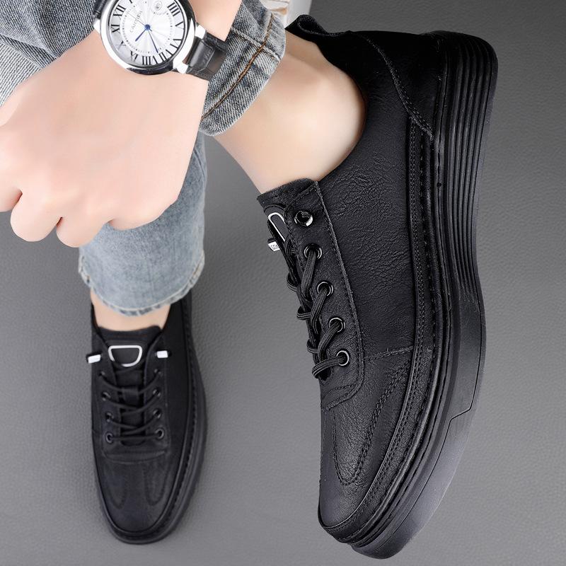 Men's shoes 2025 summer new Korean version trendy leather casual shoes teenagers daily classic outdoor versatile board shoes