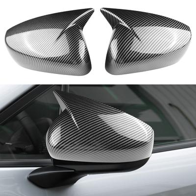 Rearview Mirror Cover For Subaru Crosstrek Impreza 2025 Carbon Fiber ABS Style Glossy Black Rear View Mirror Sticker Cap