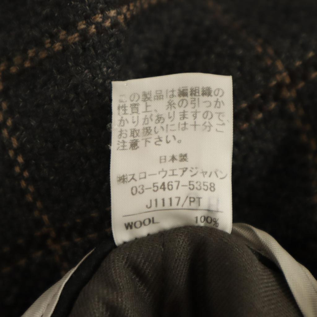 INCOTEX Made In Japan Wool Check Straight Pants 42 Gray Women Used