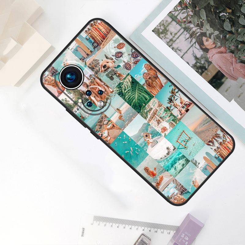 Surf Beachy Blue Summer Collage For Honor Magic 7 Lite 6 8 Pro Case For Honor X9d X9a X9b X9c X8c X8b 200 400 50 70 90 Win RT
