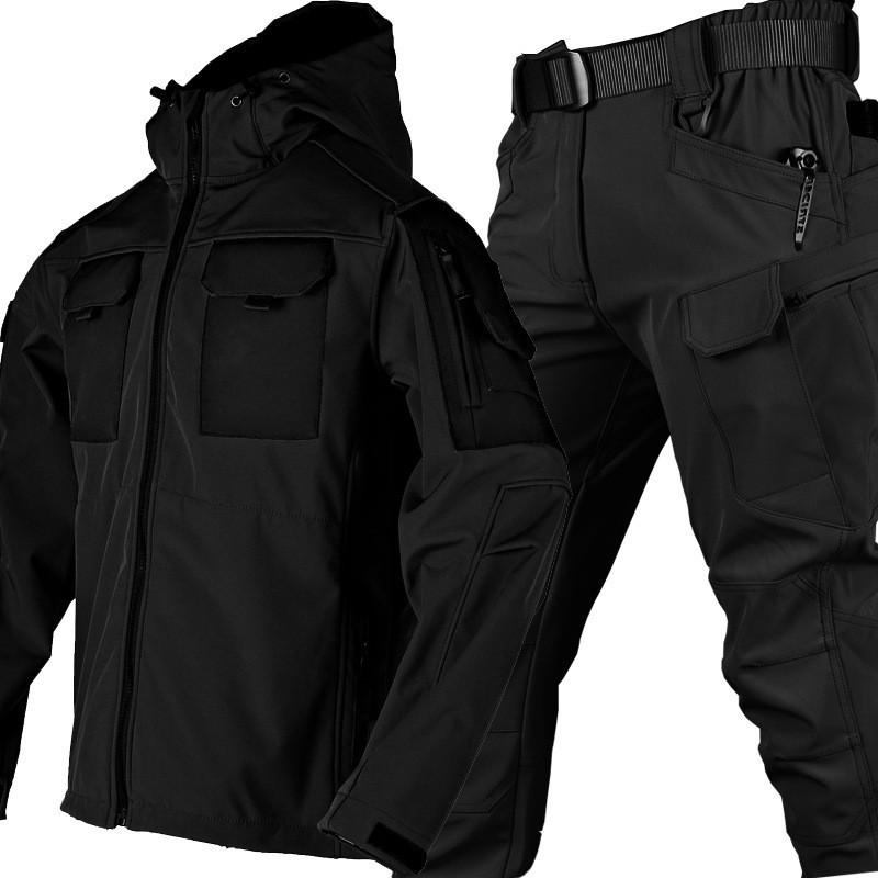 Beetle Invaders Soft Shell Suit Men's Multi-functional Pocket Camouflage With Velvet Thick Outdoor Wear