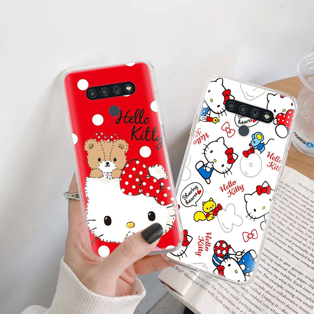 Transparent Case for Samsung A04 A14 A23 M33 M53 Realme 10 9 C35 C55 VIVO X80 Infinix Hot 30 Note 11 Tecno Spark 8P Pro L-28 Cute Hello Kitty