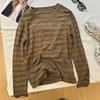 VAYLA New Women's Loose Long Sleeve T-Shirt Spring Autumn Striped Top Comfortable