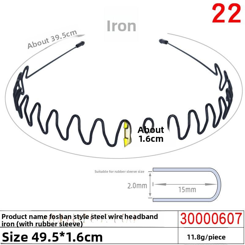 Men's and Women's Iron Hair Bands Headbands R Invisible Sports Back Hair Holes Wavy Hair Clips Magic Headwear