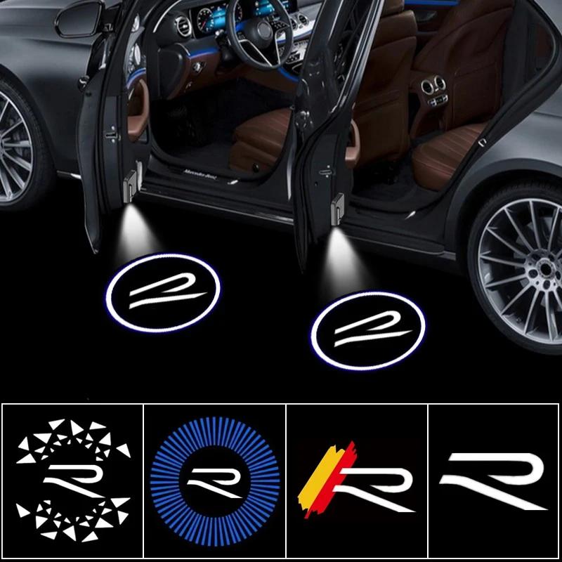 SVLHP1 2 szt. LEDowe światło powitalne z logo na drzwi samochodu dla VOLKSWAGEN VW R Line Golf Tiguan POLO BORA Passat Jetta Touareg Projektor lampy