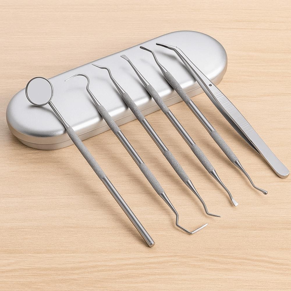 7/8Pcs with Storage Box Dental Cleaning Tools Rustproof Tongue Scraper Tooth Care Kit Adult