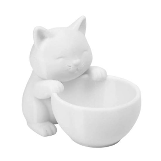 Plant Container Home Decor 3D Printed Cat Ornament, Shape Pot, Office Desk Bay Window Pot Holder, Matte Frosted Surface for Planter Gift