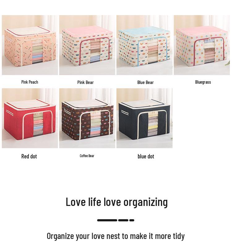 International Oxford Cloth Foldable Storage Box with Steel Frame - Ideal for Wardrobe, Toy Organizer, or Clothes Storage.