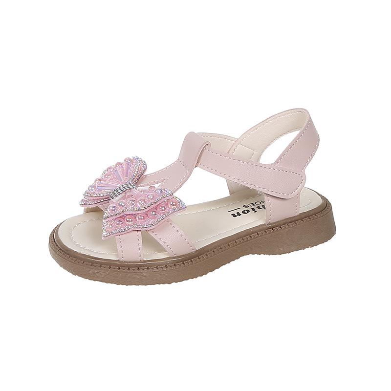 Girls' 2026 Summer Open-Toe Princess Sandals: Soft Sole, Stylish Beach Shoes